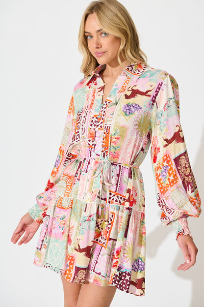 Veronique Dress in Multi Conversational Print