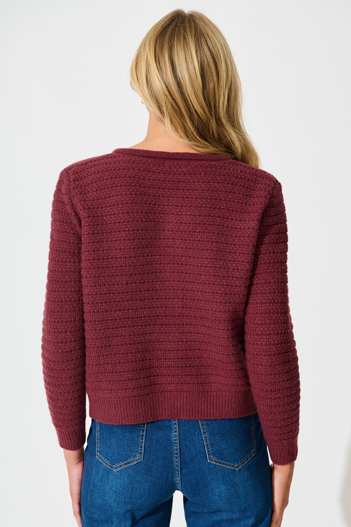 Cartagena Knit Cardigan In Wine