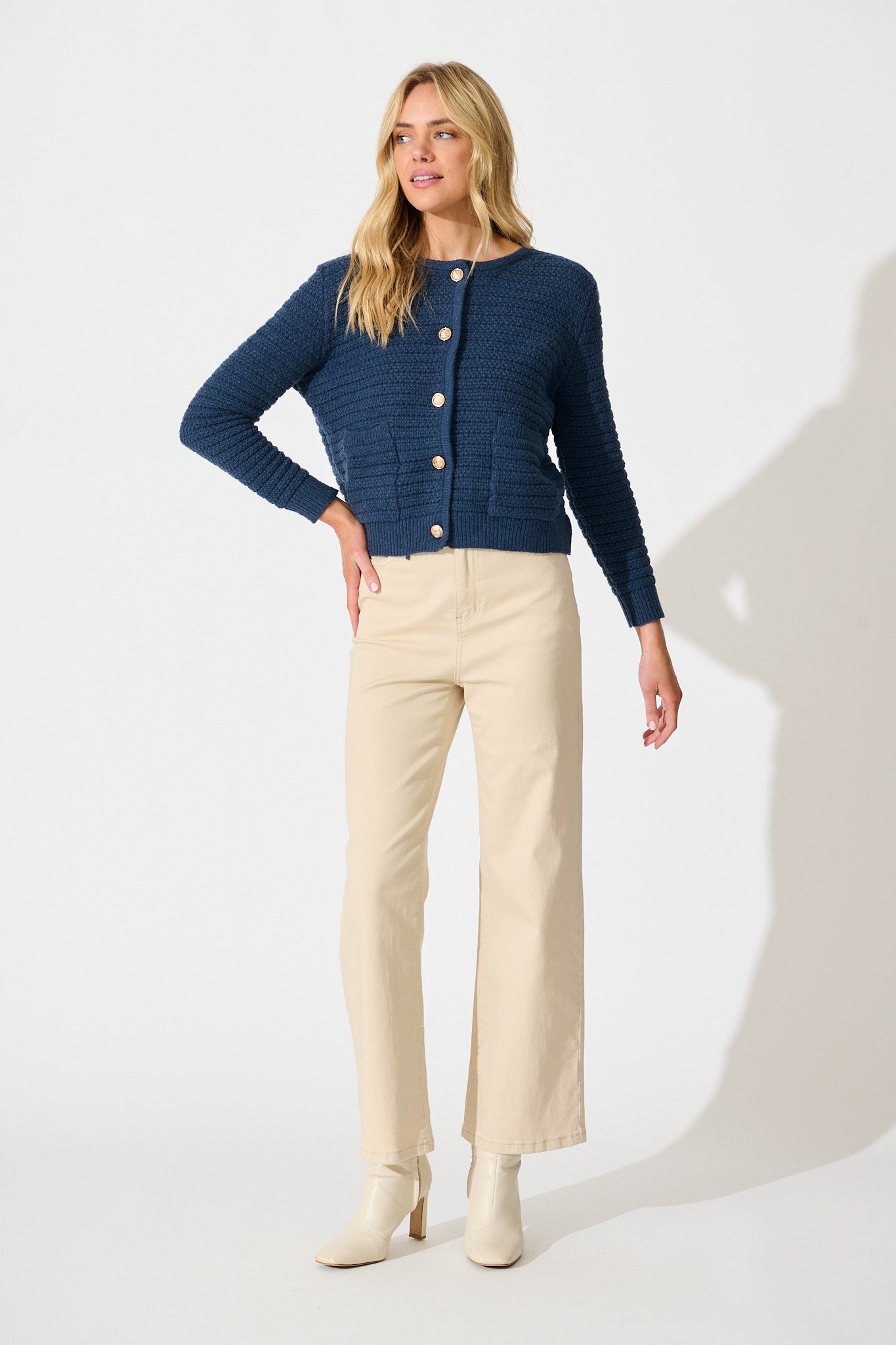 Cartagena Knit Cardigan In Navy