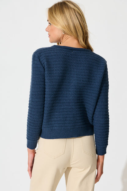 Cartagena Knit Cardigan In Navy