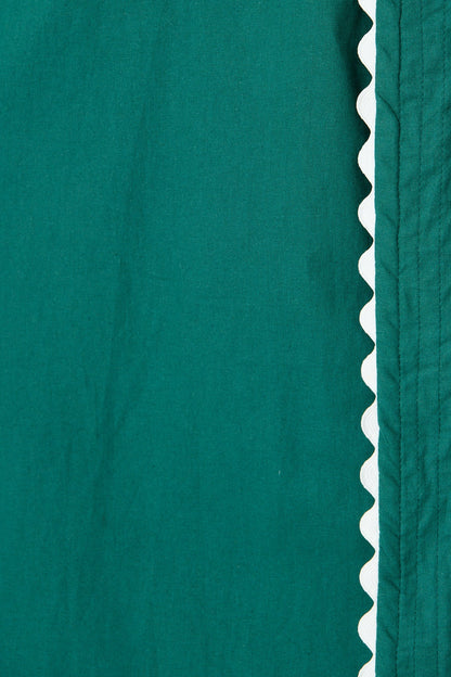 Lilyfield Midi Shirt Dress in Emerald with Contrast Trim Cotton