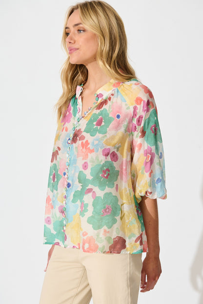 High Life Top in Multi Floral