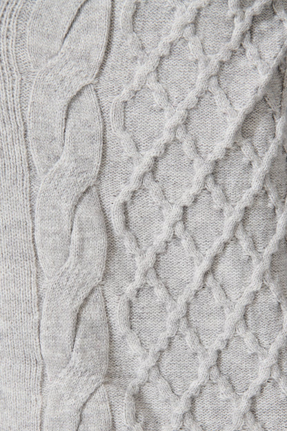 Okina Knit Cardigan In Grey Marle Wool Blend