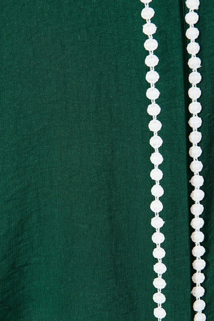 Lynelle Shirt in Emerald with White Contrast