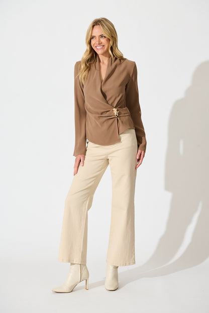 Desk To Drinks Top in Brown