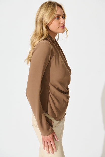 Desk To Drinks Top in Brown