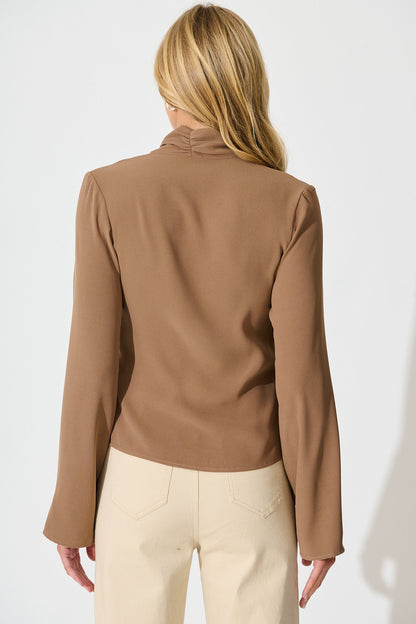 Desk To Drinks Top in Brown