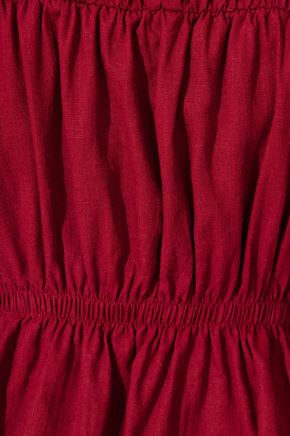 Bria Top in Wine Linen Blend