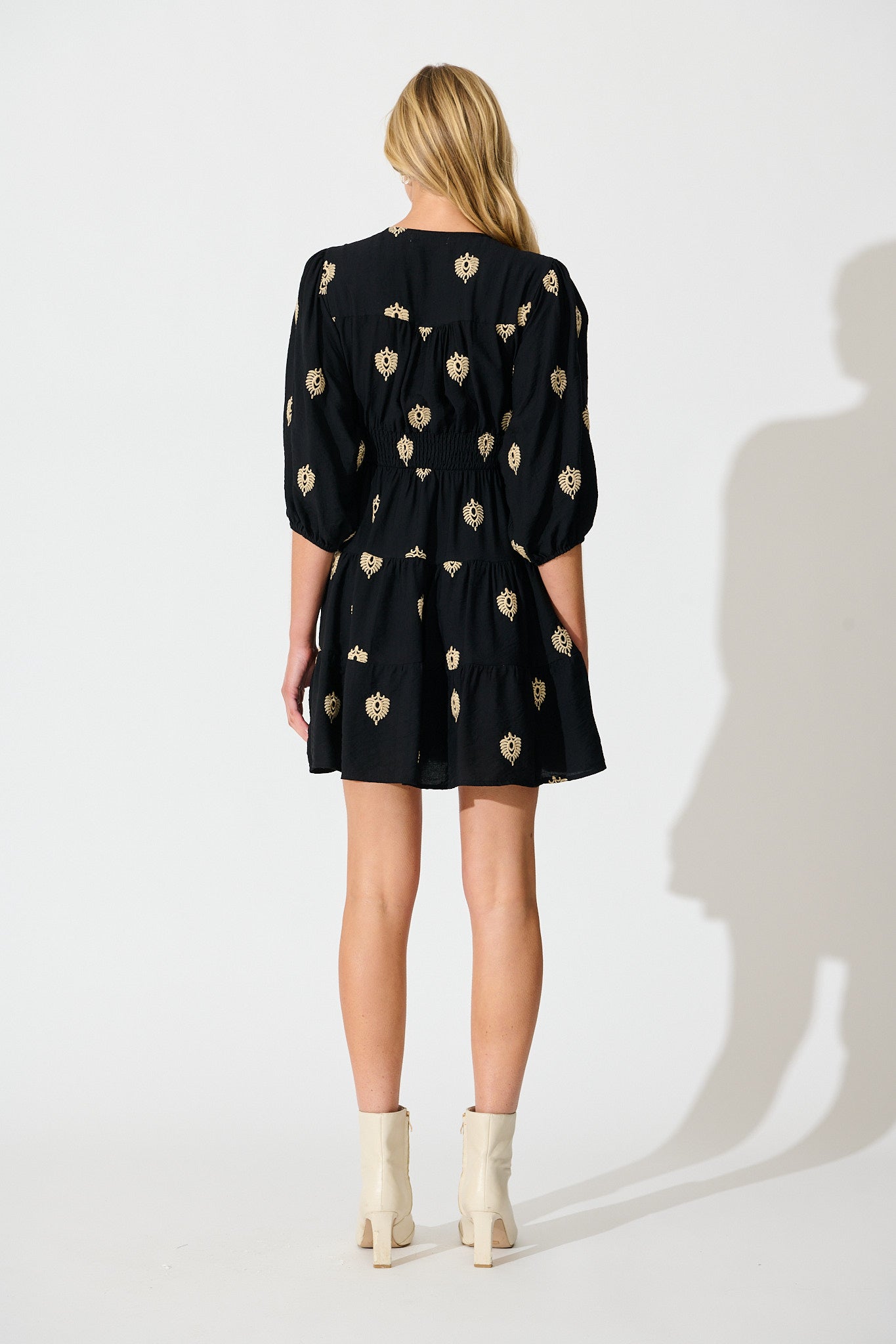Lanetta Dress in Black Embroidery