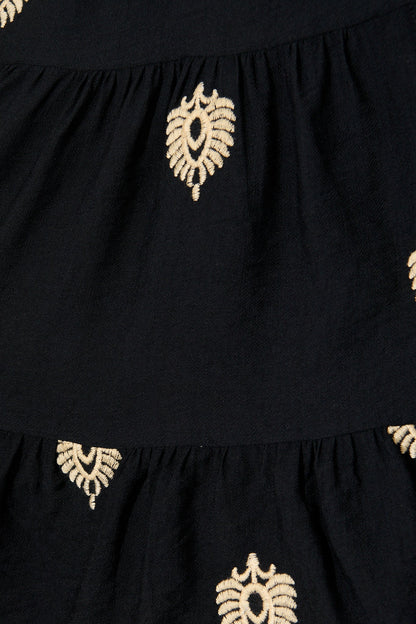 Lanetta Dress in Black Embroidery