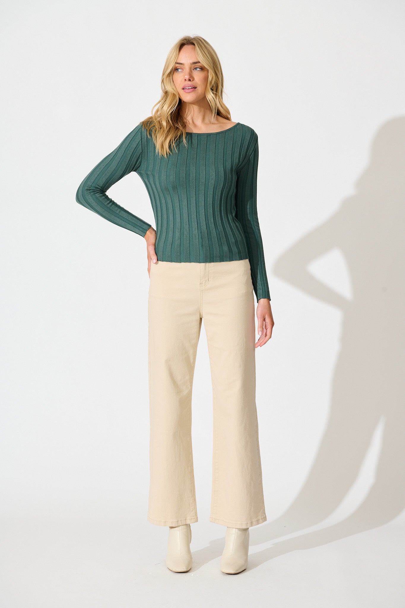 Echoes Knit Top in Green