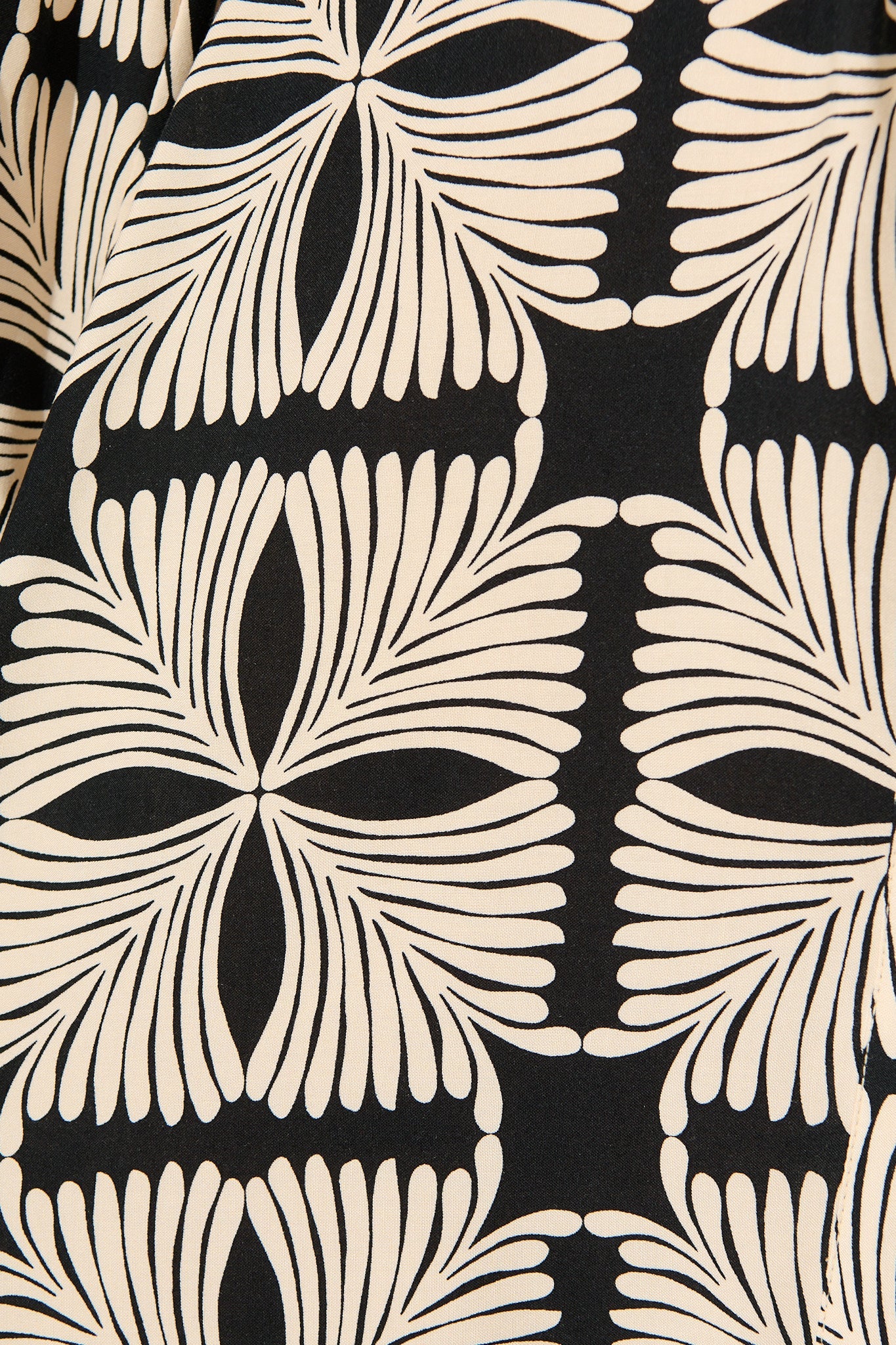 Marisol Shirt Dress in Cream with Black Tile Print