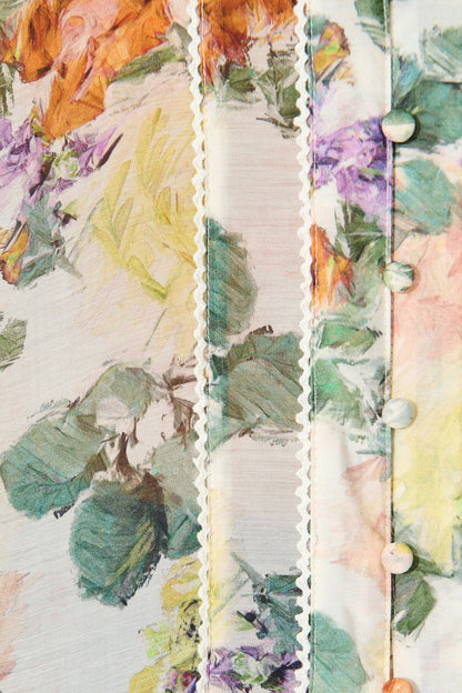 Esra Shirt in Cream with Multi Floral Print