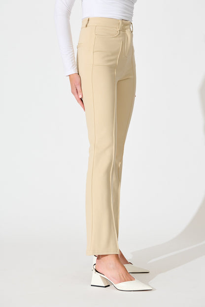 Workflow Stretch Pintuck Pant in Beige