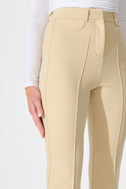Workflow Stretch Pintuck Pant in Beige
