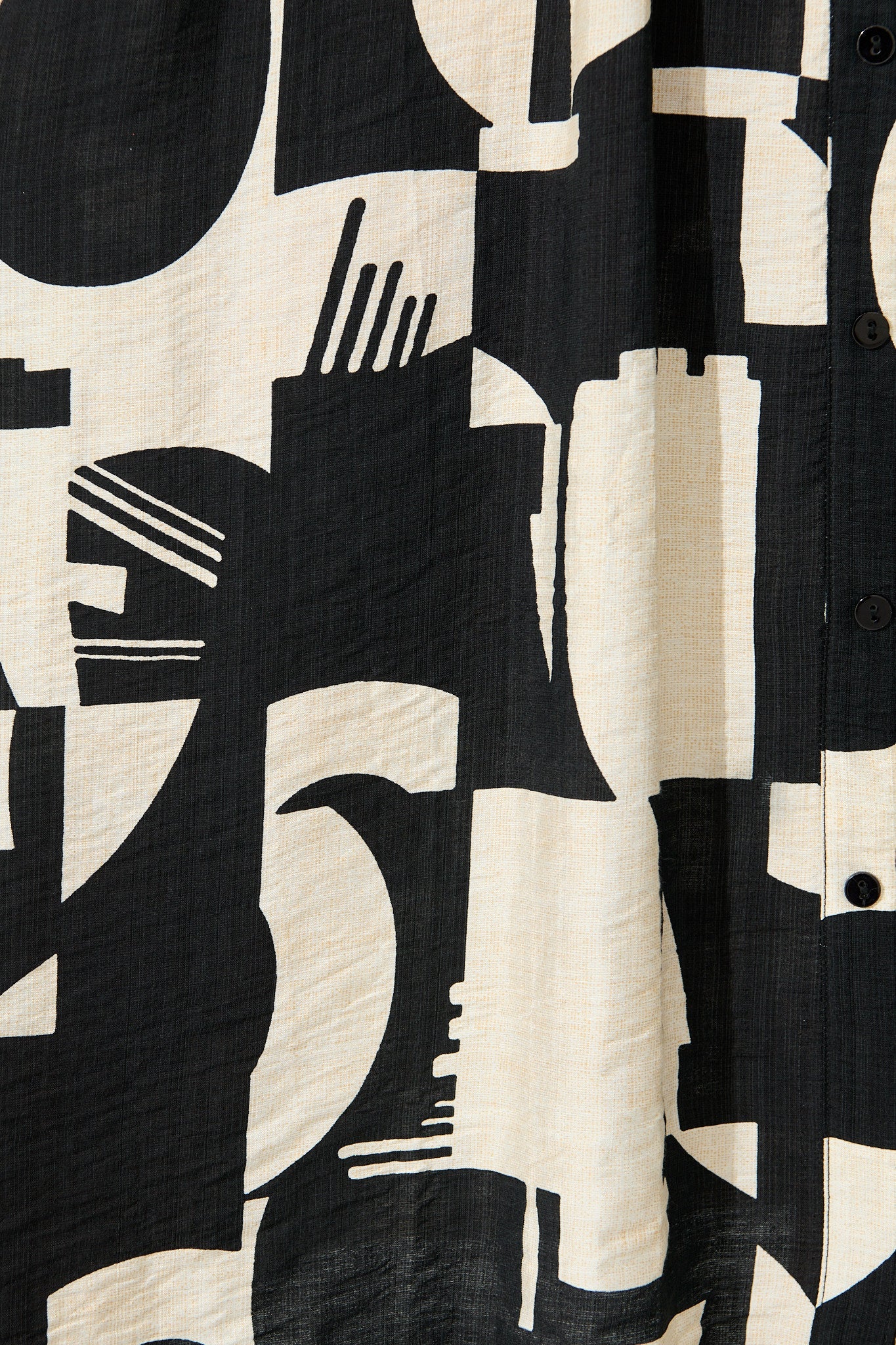 Allara Midi Shirt Dress in Black with Cream Geometric Print