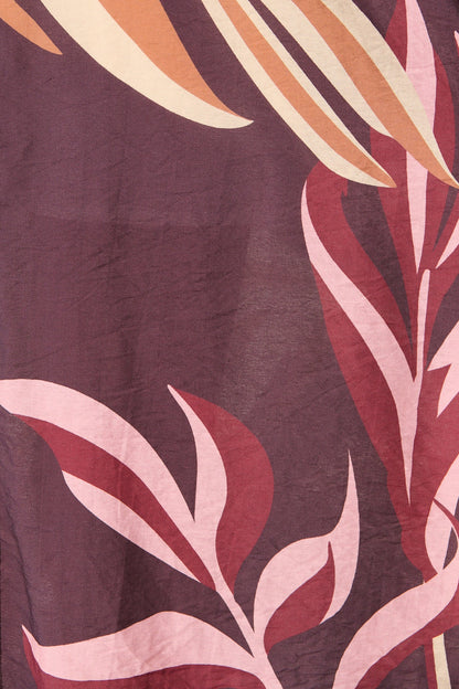 Alvia Midi Shirt Dress in Plum with Multi Floral Print