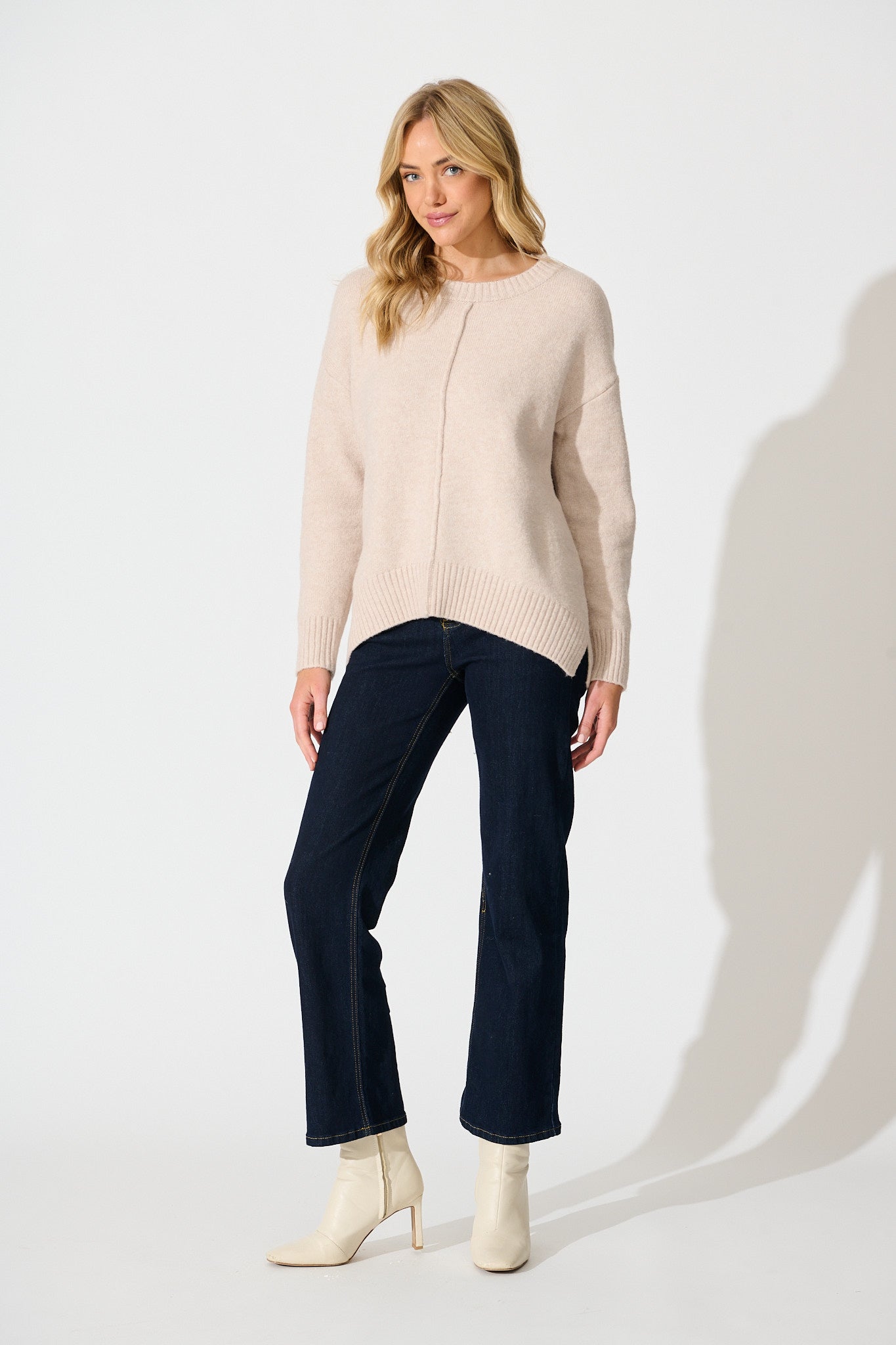 Ashton Knit in Beige Wool Blend
