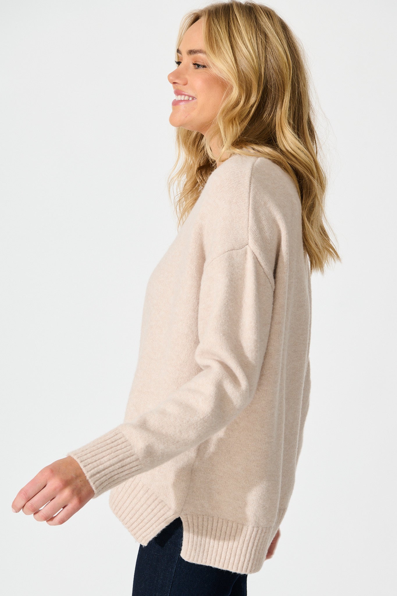 Ashton Knit in Beige Wool Blend