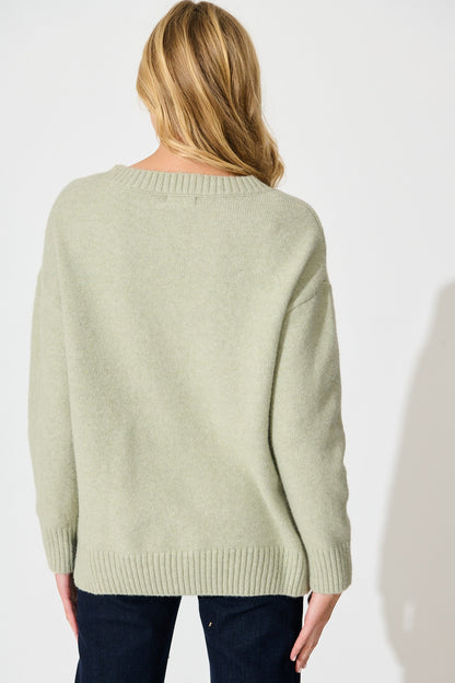 Ashton Knit in Sage Wool Blend