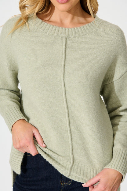 Ashton Knit in Sage Wool Blend