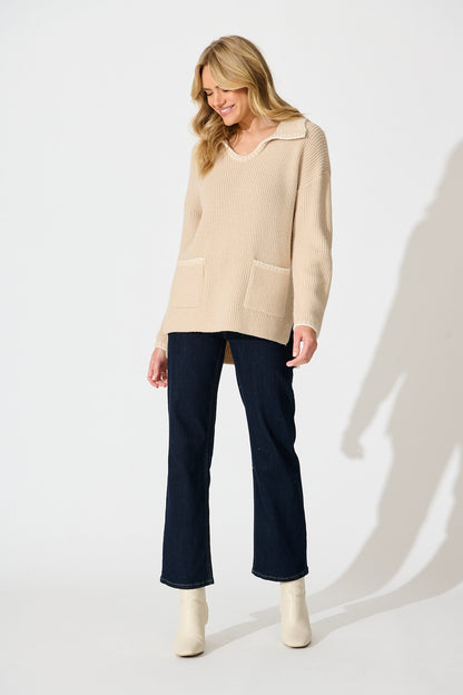 Swanson Knit in Beige Wool Blend