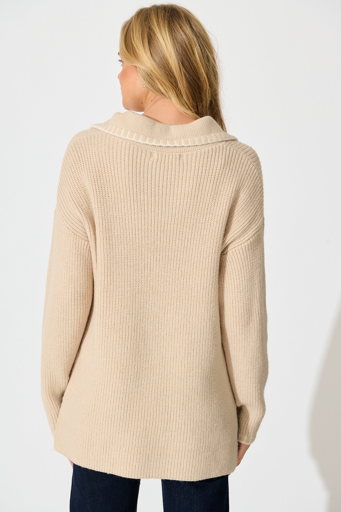 Swanson Knit in Beige Wool Blend