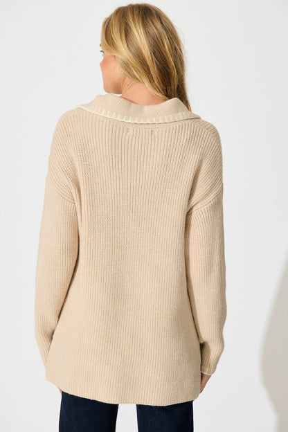 Swanson Knit in Beige Wool Blend