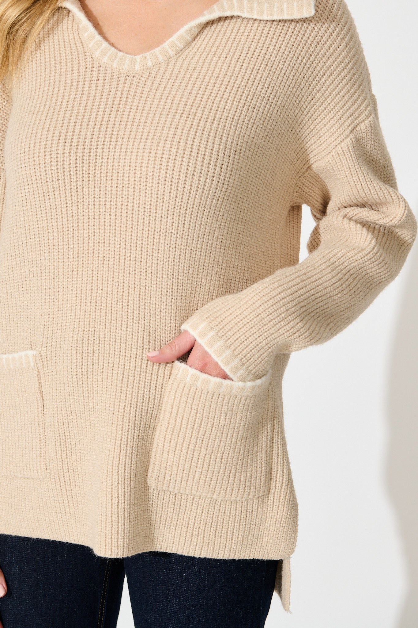 Swanson Knit in Beige Wool Blend