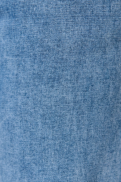 Adele High Rise Straight Leg Jean in Mid Blue