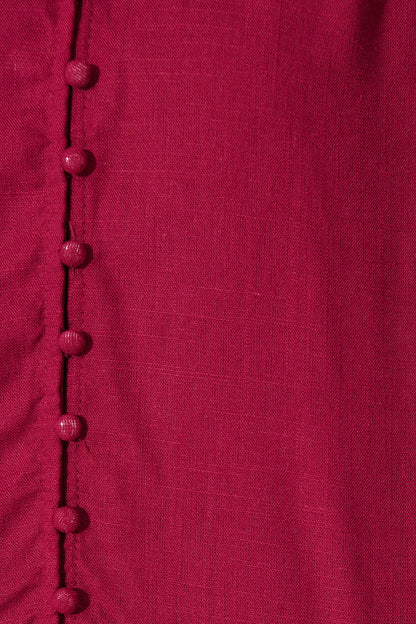 Brianna Top in Wine Linen Blend