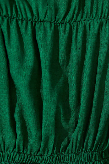 Bria Top in Emerald Linen Blend