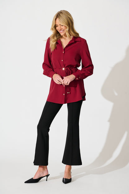 Office Muse Shirt in Wine