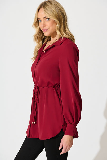 Office Muse Shirt in Wine