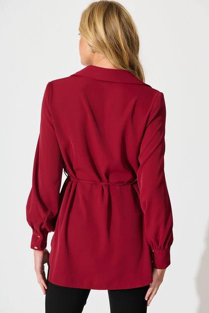 Office Muse Shirt in Wine