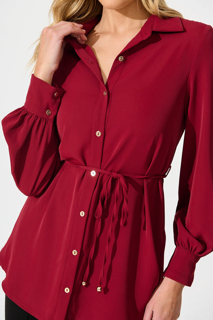 Office Muse Shirt in Wine