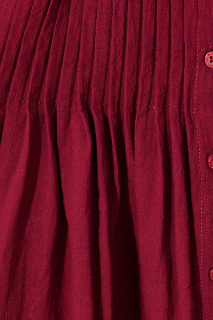 Tallulah Dress in Wine Linen Cotton Blend