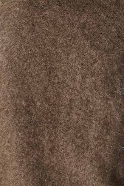 Talita Faux Fur Vest in Taupe