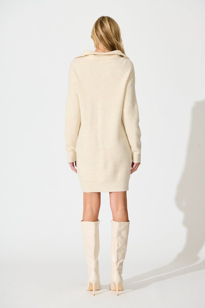 Eyes on me Knit Dress in Cream