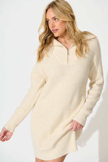 Eyes on me Knit Dress in Cream