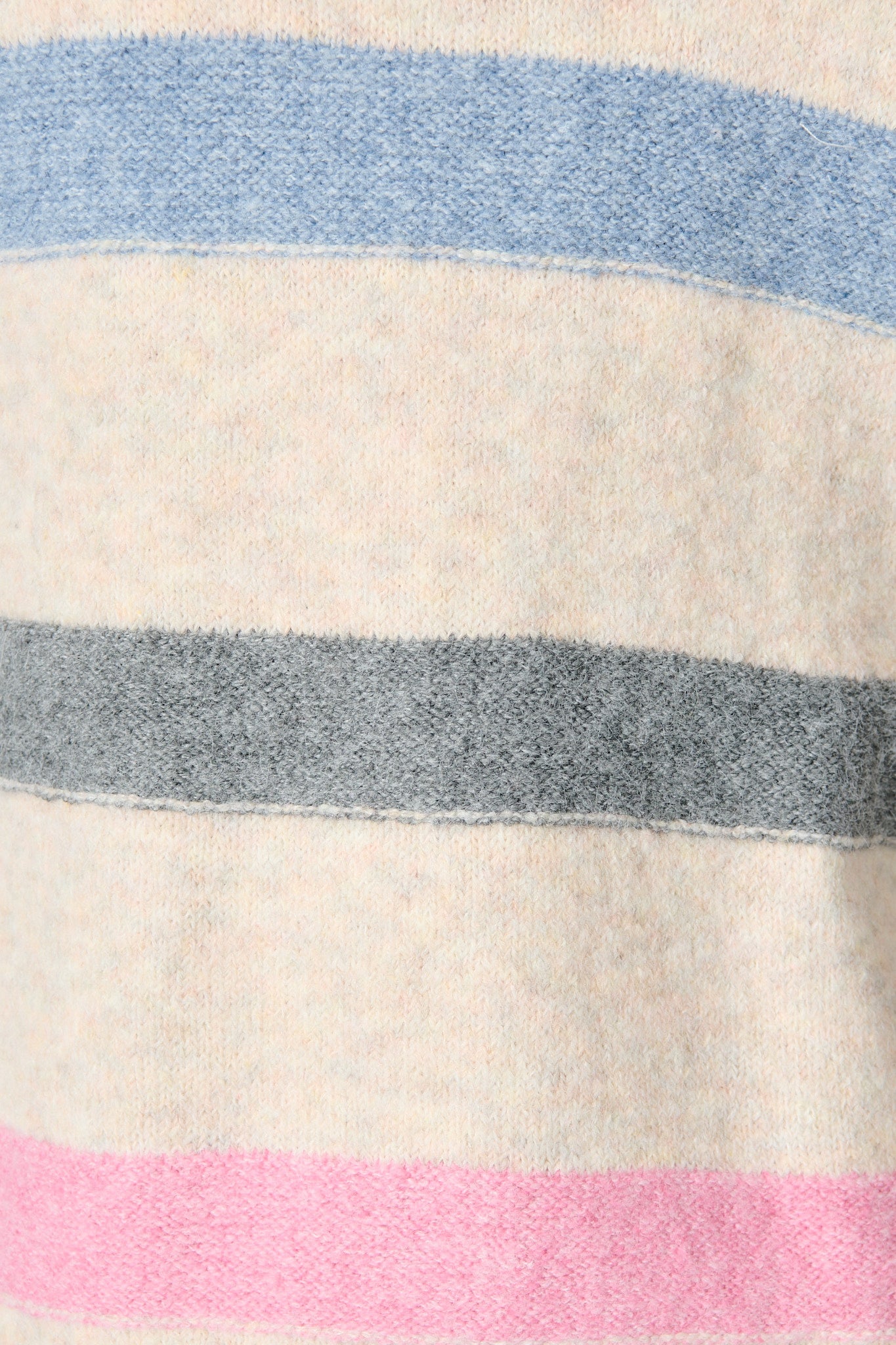 Elara Hood Knit Cardigan in Pink and Multi Stripe Wool Blend