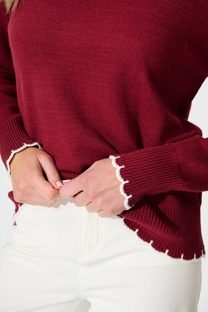 Love language Knit in Wine Wool Blend