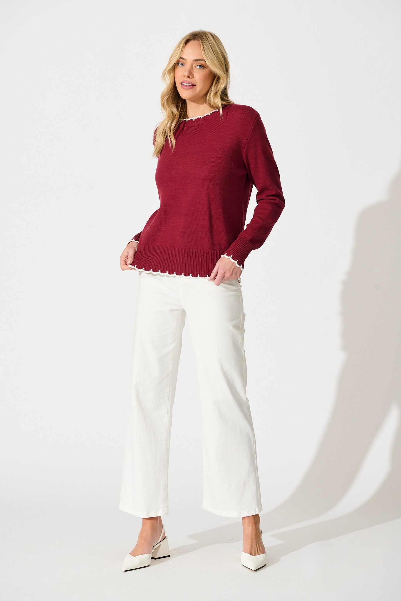 Love language Knit in Wine Wool Blend