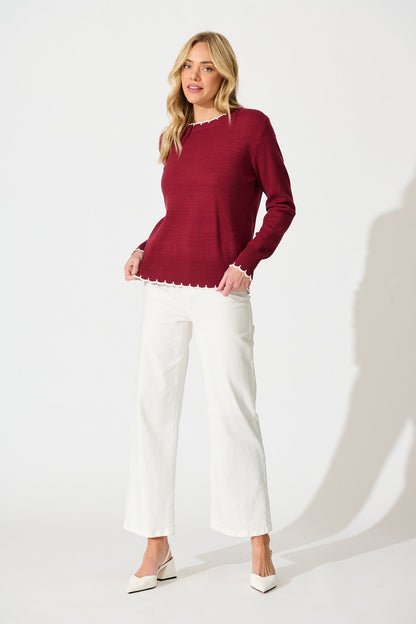 Love language Knit in Wine Wool Blend