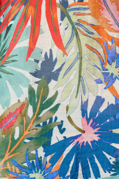 Revelations Top in Multi Leaf Cotton