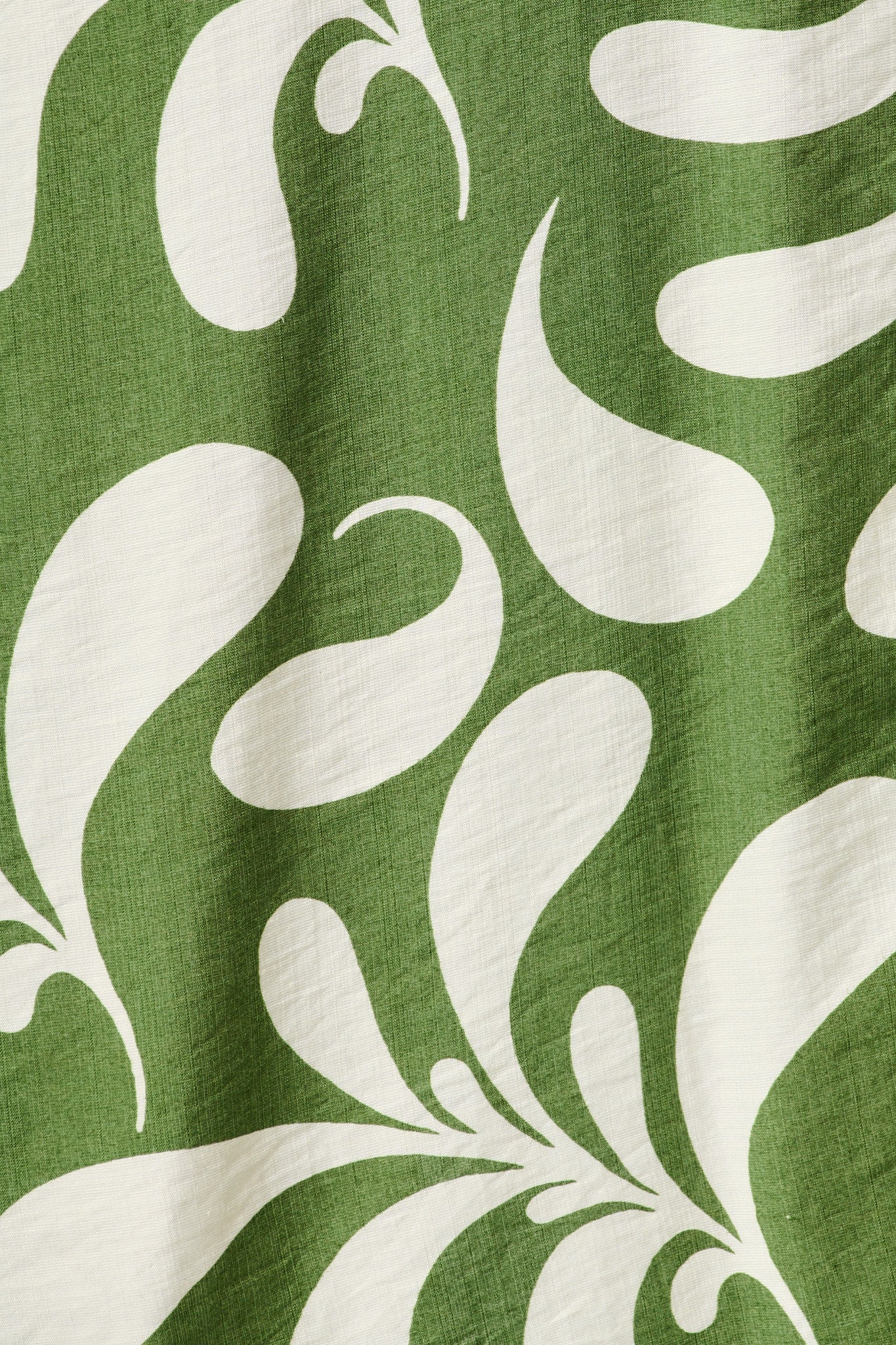 Peyton Midi Dress in Green with White Print