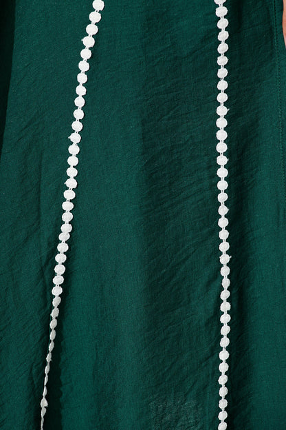 Lovingly Maxi Shirt Dress In Emerald Green