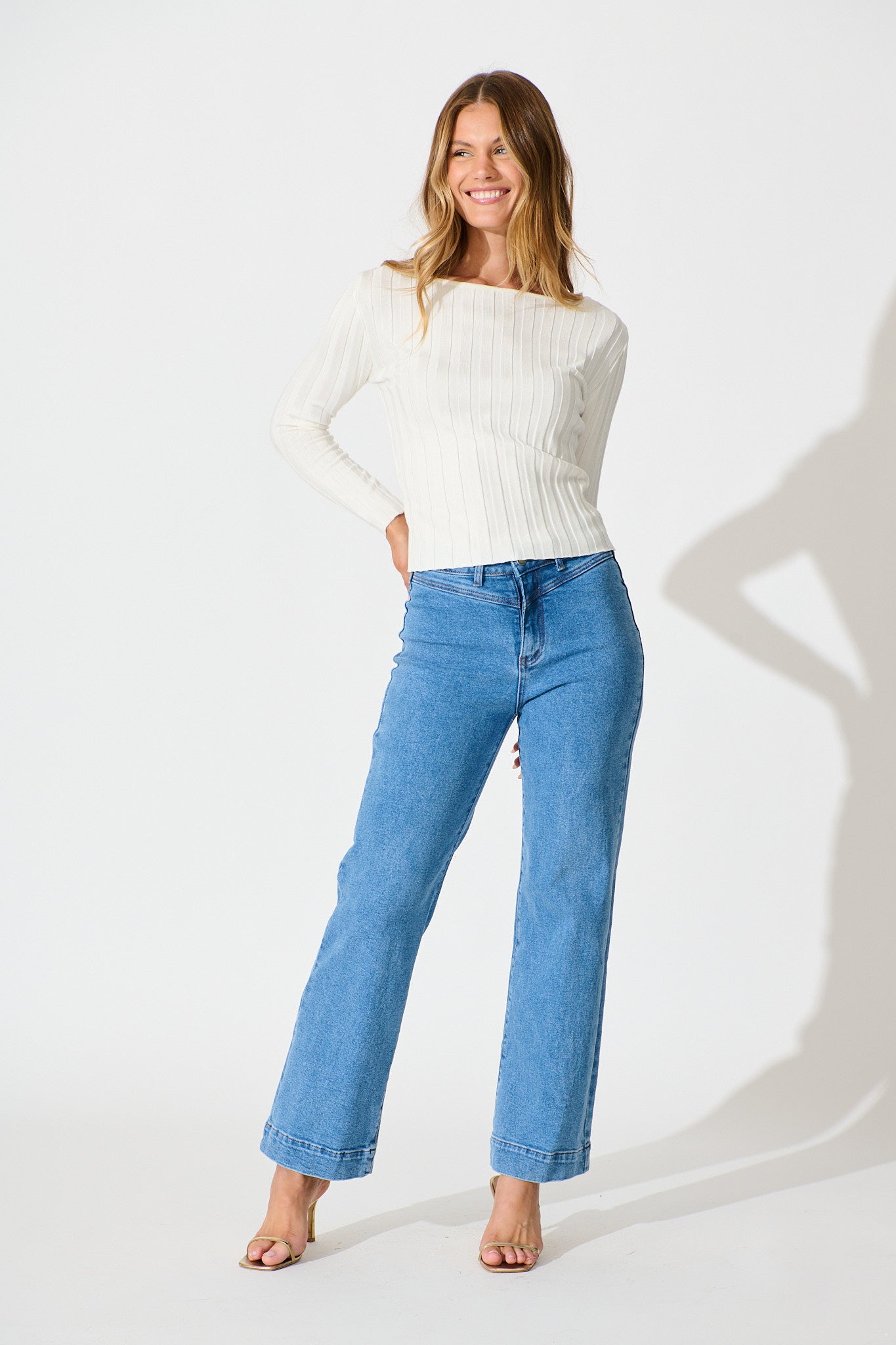 Echoes Knit Top in White