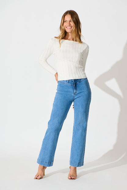 Echoes Knit Top in White