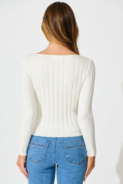 Echoes Knit Top in White